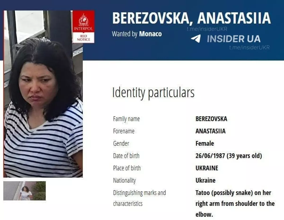 Ukrainian woman identified as suspect in Monaco bombing on oligarch -  PHOTO/UPDATED